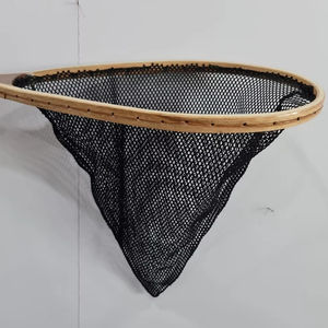 Filet d'atterrissage de pêche à la mouche en plein air Filet à truite Cadre en bois avec filet en caoutchouc Filet coulé à la main Thor Filet de pêche à la truite - Product Image 1