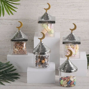 Tapa Decorativa de Metal Martillado con Diseño de Luna Islámica para Centro de Mesa, Suministros para Ramadán, Adorno de Recipiente para Eid Mubarak, Musulmán - Product Image 1