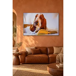 Impression sur toile de Fida, chien de la race Basset Hound, lisant un livre - Product Image 5