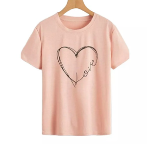 พิมพ์เสื้อยืดสั้นขายส่งของผู้หญิงเสื้อยืดผ้าฝ้าย100% โรงงานผู้ผลิตราคาต่ำและคุณภาพสูงสุดพิมพ์เสื้อยืด - Product Image 1