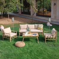 Nachhaltige Büromöbel Bambus-Sofas tühle mit Armlehne Hand gefertigte Sessel für modernes Zuhause