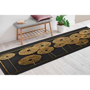 Tapis moderne imprimé effet métallique : Grand, décoratif, tendance, couloir, noir, effet 3D, décoration de mariage, tapis fin non tissé - Product Image 1