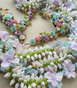 Conjunto de joyería nupcial islámica de flor de Mayo Acentos de concha de cauri para celebraciones de bodas festivas Mehndi Haldi Sangeet - Product Image 6