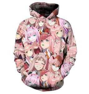 เสื้อฮู้ดพิมพ์ลาย 3 มิติ Ecowalson Darling Franxx ลายอนิเมะ Zero Two แฟชั่นสำหรับผู้ชายและผู้หญิง สไตล์ฮาราจูกุ คอสเพลย์ แบบสั่งทำพิเศษ - Product Image 6