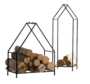 Rack à bûches en métal durable fini or porte-bûches de cheminée support de bois de chauffage de qualité exclusive en vrac - Product Image 2