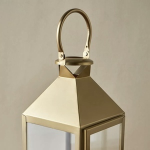 Lanterne de bougeoir en verre clair en métal doré fait à la main moderne de noël populaire avec impression découpée décor de jardin de maison de fête - Product Image 4