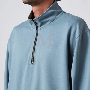Sudadera de algodón con cremallera de cuarto unisex al por mayor-Sudadera de media cremallera suave y cómoda 2024 - Product Image 6
