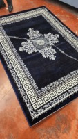 Adiva Moderner Abstrakter Blumen-Jacquard-Teppich aus Polypropylen, Jute und Polyester, Maschinengefertigt, Gepolstert, Hochflorig, Mittlere Dicke