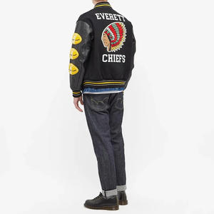 Chaqueta universitaria de béisbol para hombre hecha a medida de calidad superior, chaqueta con letras de lujo, lona con soporte para invierno de talla grande disponible - Product Image 3