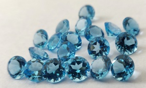 Topacio azul suizo natural Corte redondo 6mm Facetado-Topacio azul suizo suelto Redondo - Product Image 4