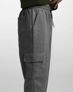 Pantalones Deportivos Cargo Gris Oscuro de Alta Calidad para Hombre, Corte Holgado, Cintura Elástica, Pantalones Deportivos Cargo para Entrenamiento, Pantalones Personalizados - Product Image 3