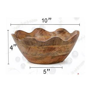 Tazón de Madera 100% Natural para Servir Aperitivos y Cena, con Acabado de Alta Calidad, Tazón de Madera para Servir Ensaladas, Hecho a Mano - Product Image 1
