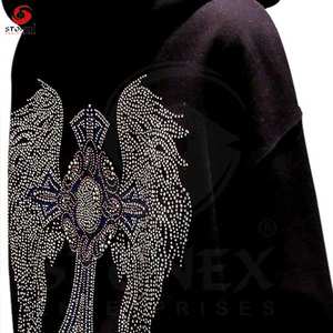 Vêtements de rue personnalisés, sweat à capuche essentiel de haute qualité, fabricant de sweat à capuche en strass vert olive, pull en polaire, sweat à capuche boxy - Product Image 4