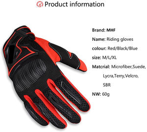 Custom Riding <b>Gloves</b> Leather <b>Touch</b> Screen Full Finger Breathable Motorbike Racing Riding <b>Gloves</b> - Product Image 4