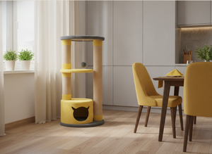 Arbre à chat Amistar Classic Rustic en bois avec design écologique, construction durable et emballage en carton pour les explorateurs félines audacieux - Product Image 4