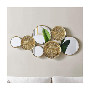 Prix d'usine, art mural moderne rond en métal artisanal avec cadre, design unique pour la décoration de la maison par des exportateurs indiens - Product Image 1