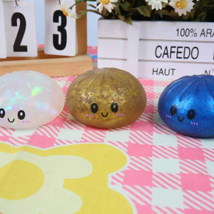 Wholesale TPR Glitter Dumpling <b>Squishy</b> Toy, Anti Stress Squeeze Bun Fidget Toy with Mini Steamer, Sensory Toy for Anxiety Relief - Product Image 3
