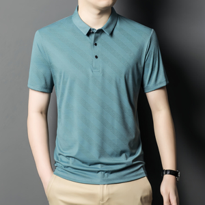 2025 dernière mode broderie Logo fabricant de vêtements décontractés d'âge moyen impression polo de golf à manches courtes pour hommes - Product Image 1