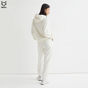 Survêtements à capuche en molleton taille élastique pour femmes de grande taille 2 ensembles de styles brodés imprimés unis coupe ample brodés - Product Image 3