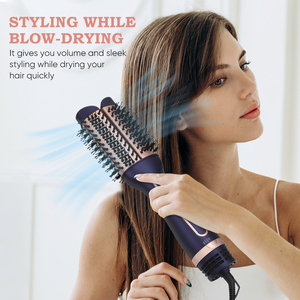 Sèche-<span class=keywords><strong>cheveux</strong></span> 3-en-1 Styler Volumizer Négatif Ion Anti Frizz Caractéristiques Air Chaud Céramique Baril <span class=keywords><strong>Cheveux</strong></span> Lisseur <span class=keywords><strong>Brosse</strong></span> 1200W Hôtels - Product Image 4