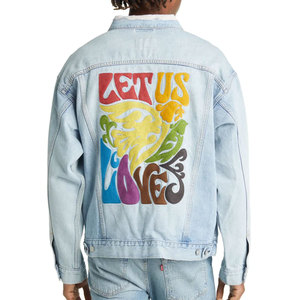 Chaqueta vaquera de algodón con estampado de moda nueva hecha en fábrica, chaqueta vaquera diseñada para hombre - Product Image 2