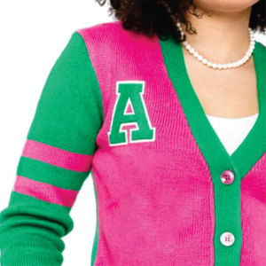 AKA Alpha kappa Alpha Pull cardigan en tricot brodé et coloré personnalisé pour la fraternité de sororité Pull universitaire unisexe - Product Image 3