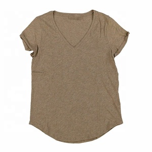 Camiseta de algodón/poliéster 100% para mujer, ropa informal de media manga con cuello redondo, de alta calidad, con logotipo personalizado bordado - Product Image 3