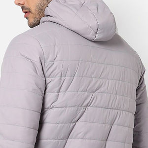 Veste matelassée à capuche zippée pour homme, grande taille, en nylon 100 %, douce, chaude, décontractée, d'hiver, avec logo personnalisé de haute qualité - Product Image 6