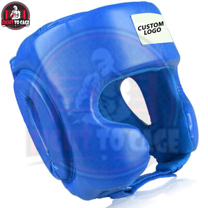 อุปกรณ์ป้องกันศีรษะสำหรับชกมวย ปี 2025 คุณภาพสูง หนัง PU สีน้ำเงินล้วน ปกป้องปากขนาดใหญ่ สวมใส่สบาย ปรับแต่งได้สำหรับการฝึกซ้อมมวย - Product Image 4
