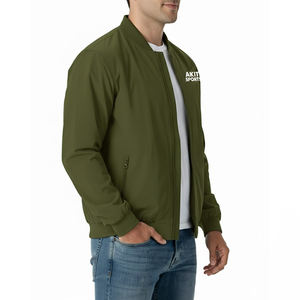Veste bomber d'hiver pour homme en satin sur mesure en gros, logo sur le devant, coupe-vent, respirante, couleur personnalisée, toutes les tailles disponibles - Product Image 3