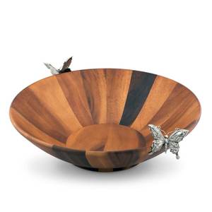 Bol en bois en forme de bateau en laiton AK avec poignée en métal et en bois en plusieurs couleurs à bas prix pour les accents d'hôtellerie/ustensiles de cuisine - Product Image 2