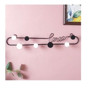 Inicio Artesanía Exportaciones Llavero de pared de metal blanco y negro Gancho de pared Home Hotel Venta al por mayor Lujo creativo Nueva llegada Popular 2025 - Product Image 1