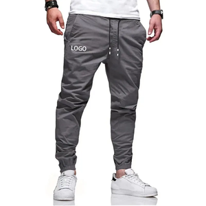 Pantalon de survêtement léger 98% coton pour homme Poches à cordon de serrage de style athlétique brodé de logo personnalisé droit pour - Product Image 1