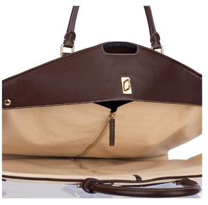 Sac de voyage en cuir et toile pour vêtements, porte-costume de qualité supérieure, organisateur classique pliable, écologique, imperméable, suspendu pour les vacances - Product Image 5