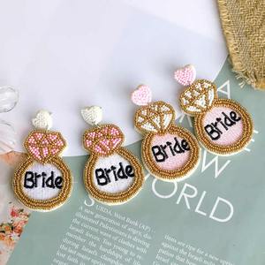 ต่างหูลูกปัดแบบห้อยสำหรับงานแต่งงานงานแฮนด์เมดเมล็ดพันธุ์ทนทานลูกปัดปักลายวงกลมเครื่องประดับแฟชั่นสำหรับเด็กผู้หญิง - Product Image 3