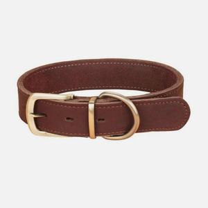 Collar de perro de cuero de vaca 100% de calidad superior hecho a mano más vendido con hebilla de latón resistente anillo en D y remaches - Product Image 3