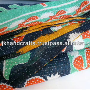 Vintage New Design Cotton Sari <b>Kantha</b> <b>Quilt</b> - Product Image 1