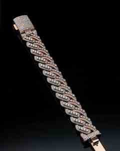 Pulsera de eslabones cubanos de diamantes de moissanita de Plata de Ley 925, joyería de patrón cruzado de estilo Hip Hop de lujo, regalo perfecto - Product Image 4