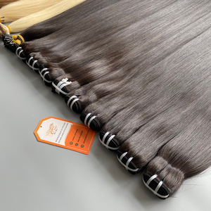 Super doble dibujado mejor calidad saludable extremos gruesos hueso de Color negro trama recta virgen Real vietnamita extensiones de cabello humano - Product Image 5