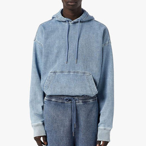 <b>Low</b> Price Unique Style Jeans Hoodie Outdoor Wear Long Sleeve Cotton Material Jeans Hoodie Attractive Look Jeans Hoodie - Product Image 1