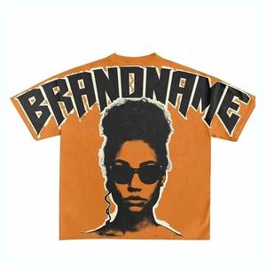 T-shirt graphique personnalisé lourd 100% coton Vintage pour hommes sérigraphie DTG chemise 260 Gsm polyester délavé/coton - Product Image 1