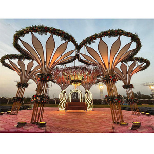 Mandap de Metal con Diseño de Palmera para Bodas al Aire Libre, Decoración de Bodas Indias, Mandap de Metal Estilo Palmera - Product Image 1