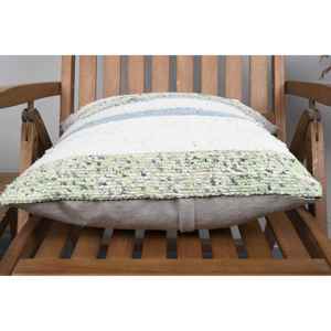 Multicolor Wool Patchwork Kantha Pillow <b>18x18</b> Inch Decorative Cushion Woven with Vintage Pattern - Product Image 5