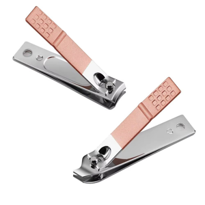 Professional Manicure Pedicure Kit Stainless Steel Nail Care Grooming Set with Pink <b>Leather</b> Travel Case - Product Image 1