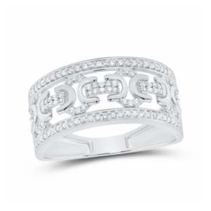 Men's 925 Silver <b>Diamond</b> <b>Ring</b> with Round Brilliant Cut G-H Color Everyday Wear - Product Image 4