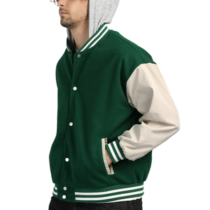 Hombres béisbol Varsity chaqueta diseño Logo verde oliva moda gran tamaño Letterman estética diseñador traje chaqueta universitaria para hombres - Product Image 3