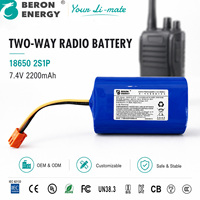 Baterai Lithium Ion OEM 18650 7.4V 2200mAh 2S1P Paket Baterai Isi Ulang untuk Radio Dua Arah Walkie Talkie Radio Nirkabel