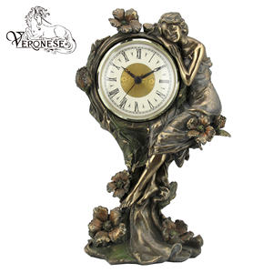 VERONESE DESIGN BAROQUE STYLE <b>LARGE</b> MANTEL CLOCK (MBZ+COLOR)-HAND-PAINTED ARTISTIC EUROPEAN HOME DECOR RESIN CRAFT - Product Image 4