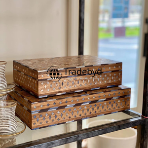 Boîtes à bijoux de luxe faites à la main incrustées d'os et de serpillière pour le stockage Belle décoration de la maison Cadeaux mémorables fabriqués par Tradebyd - Product Image 1