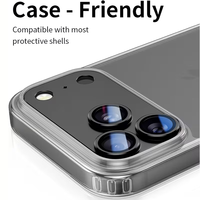 Protection d'objectif de caméra pour téléphone portable 17 Pro Max, noir, couverture intégrale, film d'objectif de caméra, dureté 9H, HD clair, 0,4 mm, anti-rayures